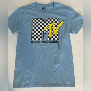 Brand New Men’s MTV Music Television Black & White Checkered Logo Shirt Size S